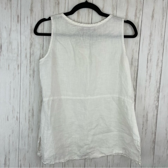 Flax small white 100% linen tank - Picture 5 of 5